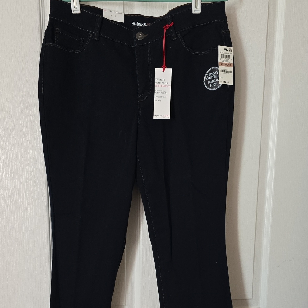 STYLE AND CO. Women's Navy Blue Boot Leg Jeans